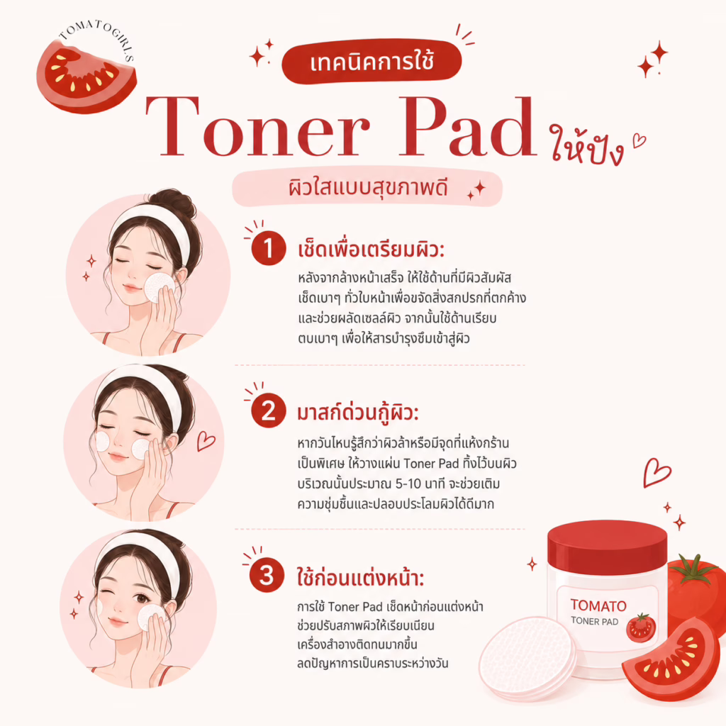 เทคนิคการใช้ Toner Pad ให้ปัง ผิวใสแบบสุขภาพดี