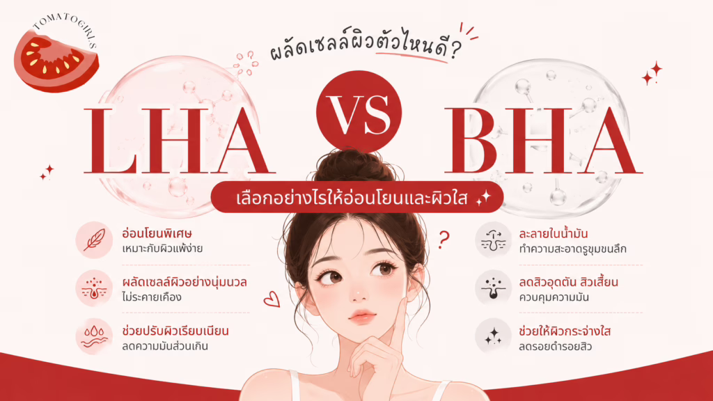 LHA vs BHA ผลัดเซลล์ผิวตัวไหนดี? เลือกอย่างไรให้อ่อนโยนและผิวใส